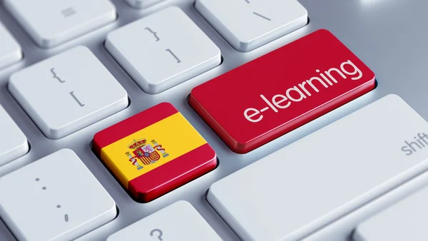 Spanisches E-Learning-Konzept — Stockfoto