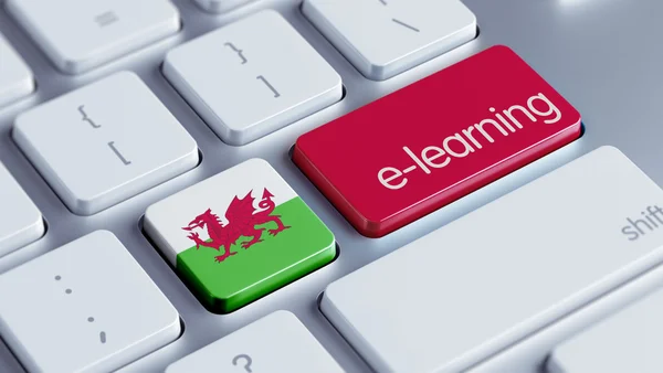 Concepto de E-Learning de país de Gales — Foto de Stock