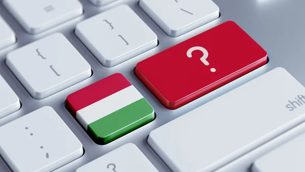 Koncept značky otázka Maďarsko — Stock fotografie
