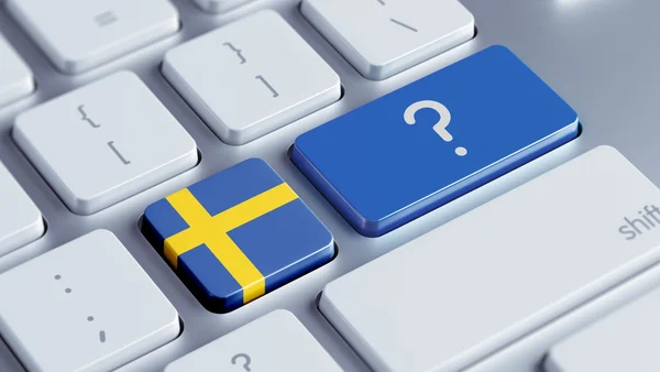 Suécia Pergunta Mark Concept — Fotografia de Stock