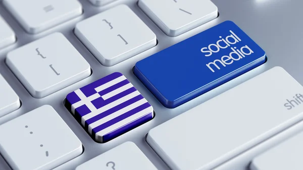 Grecia Concepto de medios sociales — Foto de Stock