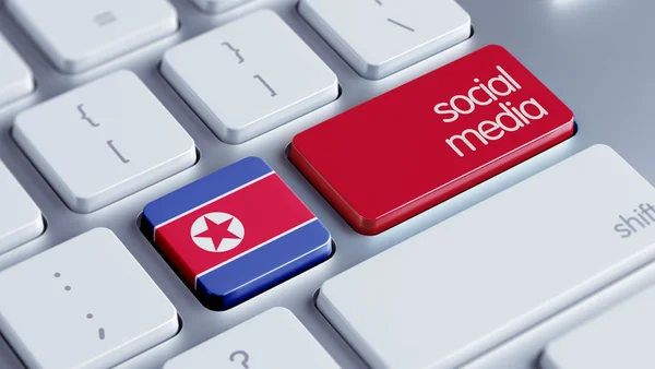 North Korea Social Media Concept — Stock Photo, Image