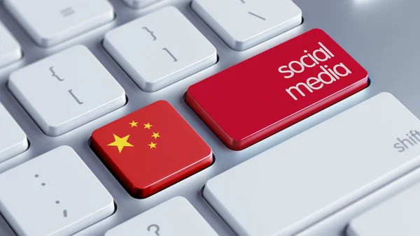 Κίνα έννοια κοινωνικών μέσων μαζικής ενημέρωσης — Φωτογραφία Αρχείου