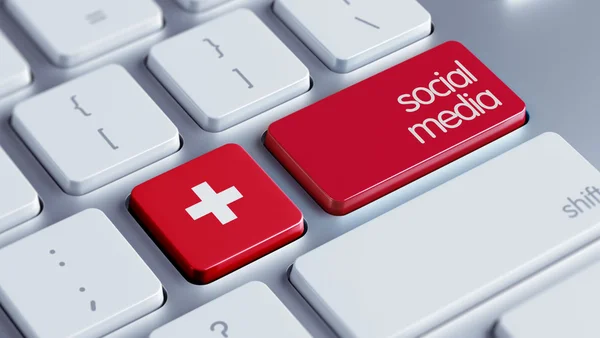 Concetto di social media Svizzera — Foto Stock