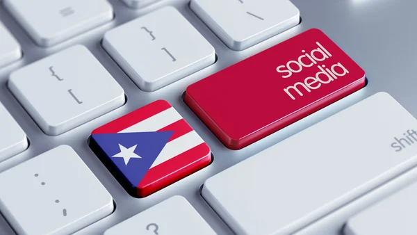 Concepto de Medios Sociales de Puerto Rico —  Fotos de Stock