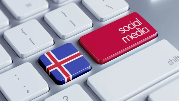 Islandia Social Media Concept — Zdjęcie stockowe