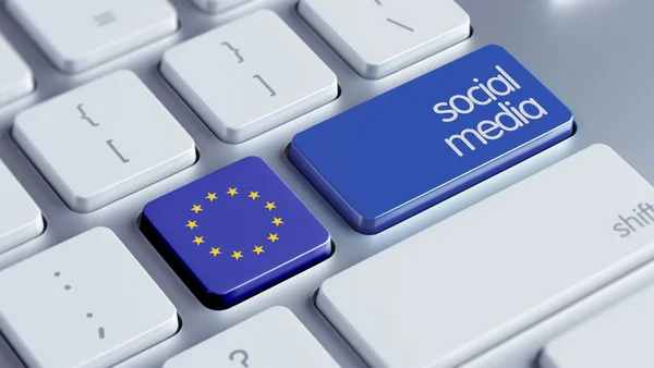 Europeiska unionens sociala medier koncept — Stockfoto