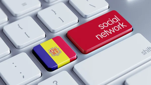 Andorra sociaal netwerk Concep — Stockfoto