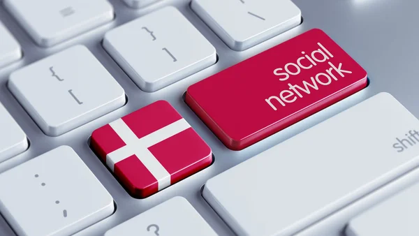 Dinamarca Red Social Concep — Foto de Stock