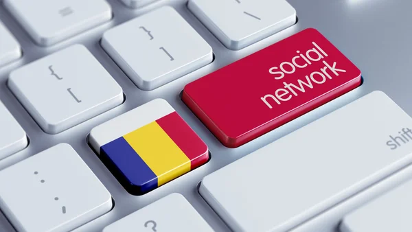 Romania rete sociale Concep — Foto Stock