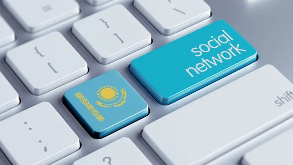 Kasachstan Social Network concep — Stockfoto