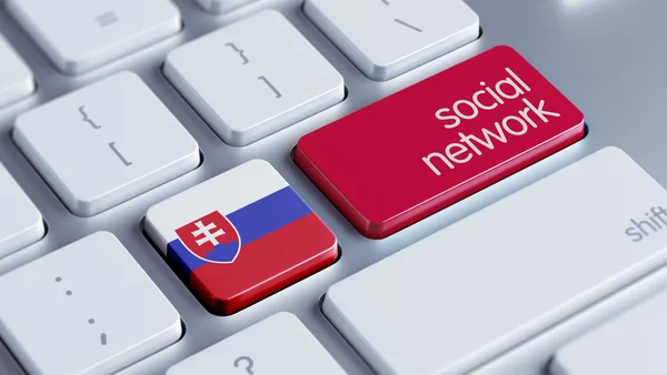 Słowacja Social Network Concep — Zdjęcie stockowe