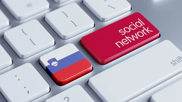 Slovenia Social Network Concep — Stock Photo, Image