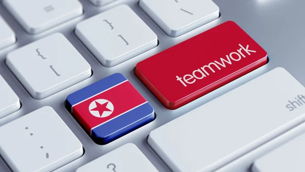 Conceito de Trabalho em Equipe da Coreia do Norte — Fotografia de Stock