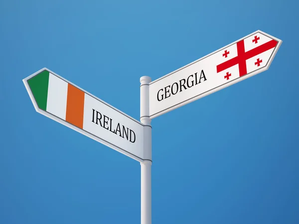 Ireland Georgia znak flagi koncepcja — Zdjęcie stockowe