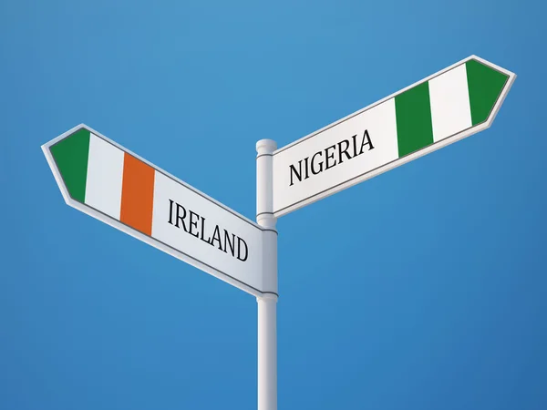 Nigeria Irlandii znak flagi koncepcja — Zdjęcie stockowe
