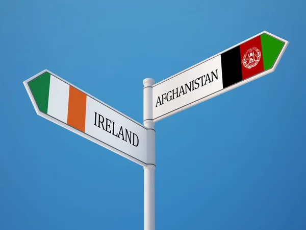 Afghanista Ierland teken vlaggen Concept — Stockfoto