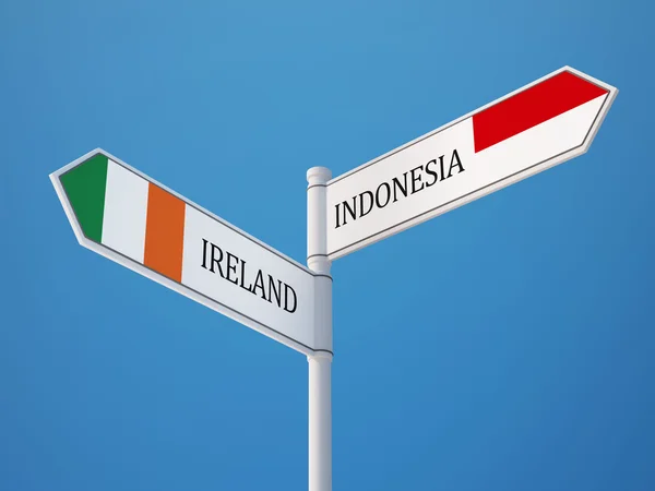Indonezja Irlandii znak flagi koncepcja — Zdjęcie stockowe