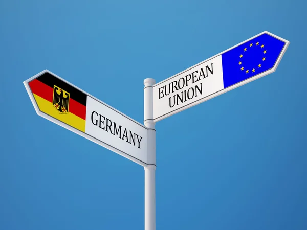 European Union Germany  Sign Flags Concept — Stock Photo, Image