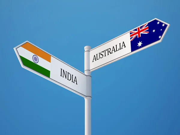 Australien Indien tecken flaggor koncept — Stockfoto