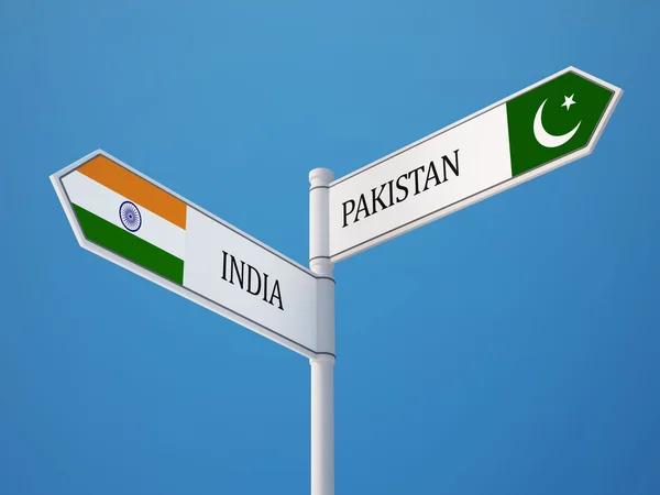 Pakistan India  Sign Flags Concept — Stock Photo, Image