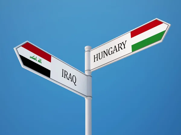 Irak Ungarn Sign Flags Concept - Stock-foto
