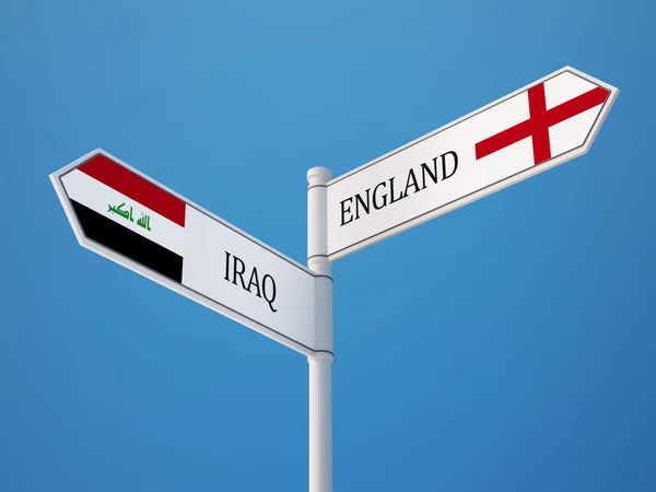 Inglaterra Iraq Firma el concepto de banderas —  Fotos de Stock