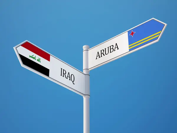 Aruba Iraq Concetto di bandiere — Foto Stock