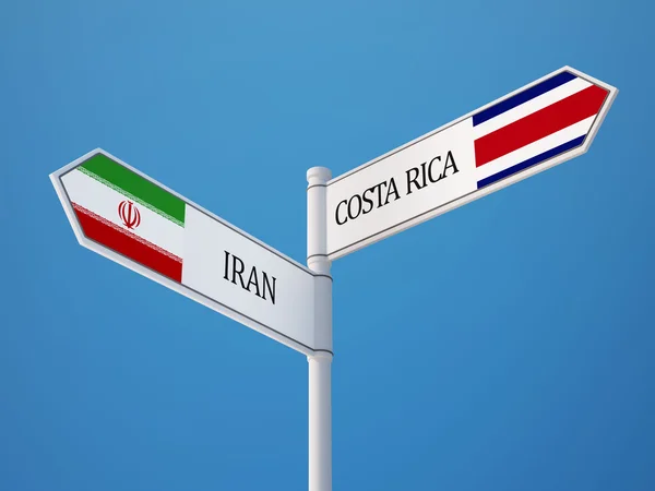 Kosta Rika Iran işaret bayrakları kavramı — Stok fotoğraf