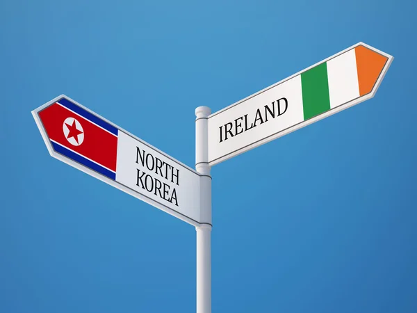 Nordkoreas irland sign flags concept — Stockfoto