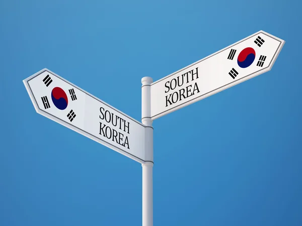 Güney Kore işaret bayrakları kavramı — Stok fotoğraf