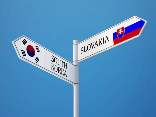 Jižní Korea Slovensko zemí znamení koncept — Stock fotografie