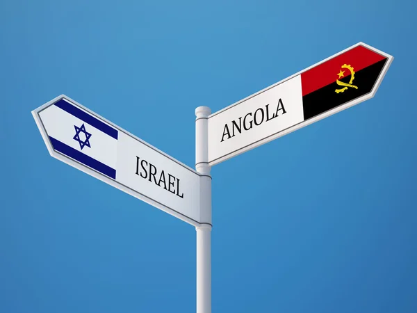 Angola Israele firma il concetto di bandiere — Foto Stock