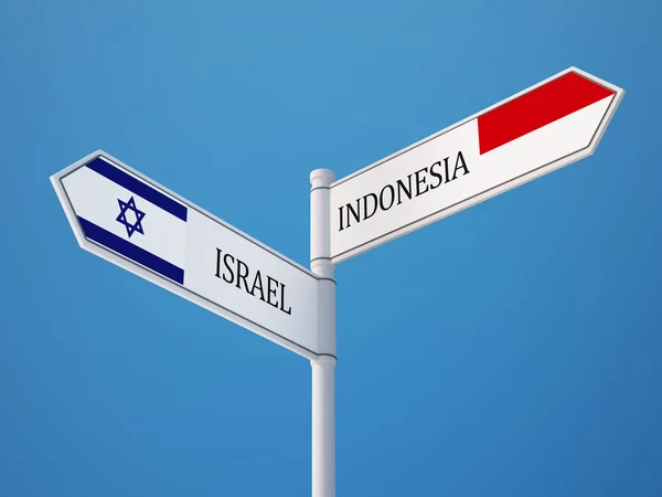 Indonesia Israel  Sign Flags Concept — Stock Photo, Image