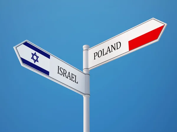 Poland Israel  Sign Flags Concept — Stock Photo, Image