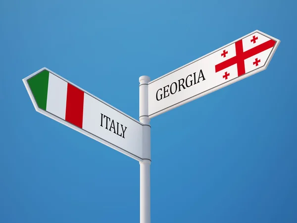 意大利格鲁吉亚标志标志的概念 — 图库照片
