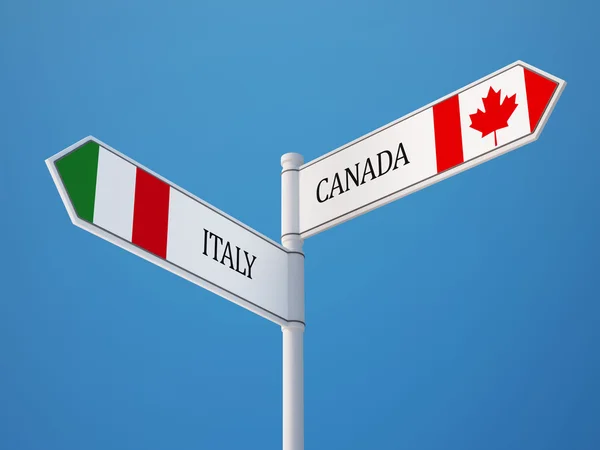 加拿大意大利标志标志概念 — 图库照片