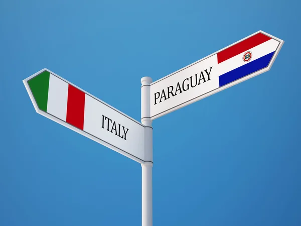 Paraguay Italy  Sign Flags Concept — Stock Photo, Image