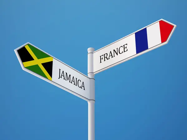 Frankrig Jamaica tegn flag koncept - Stock-foto