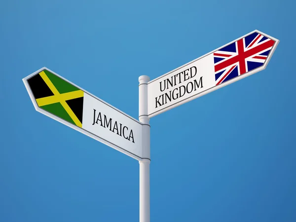 United Kingdom Jamaica  Sign Flags Concept — Stock Photo, Image