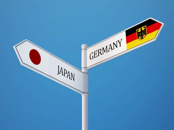 Japonya Almanya işaret bayrakları kavramı — Stok fotoğraf