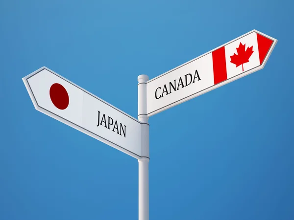 Kanada Japonska znamení příznaky koncept — Stock fotografie