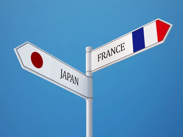 France Japan  Sign Flags Concept — Stock Photo, Image