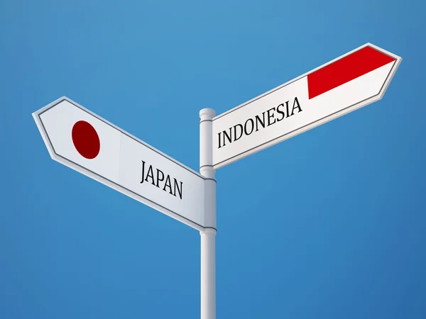 Indonesia Japan Sign Flags Konsep — Stok Foto