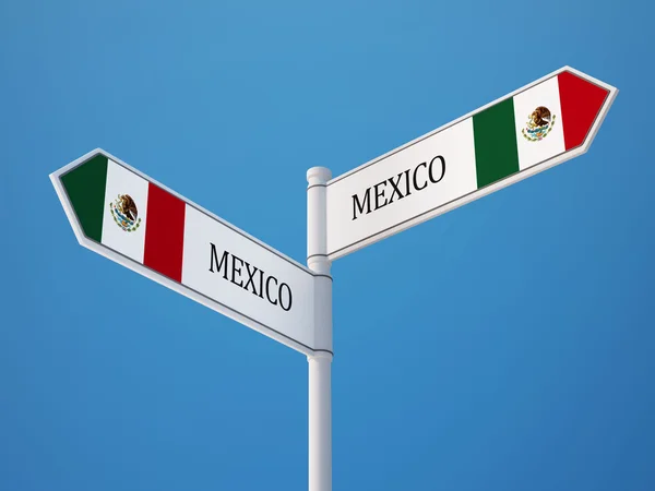 Mexico High Resolution Sign Flags Concept — Stock Photo, Image