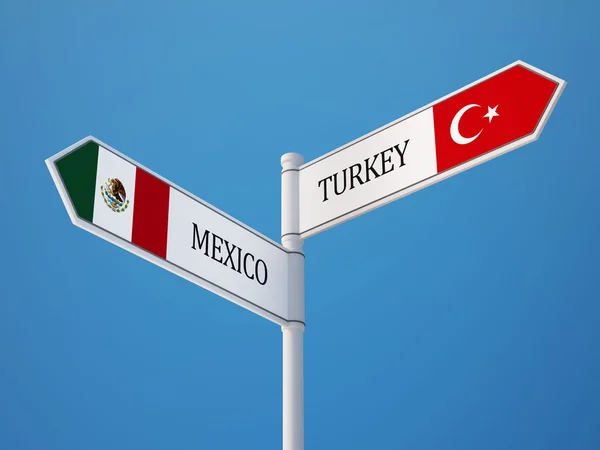 Turquía México Países Sign Concept —  Fotos de Stock