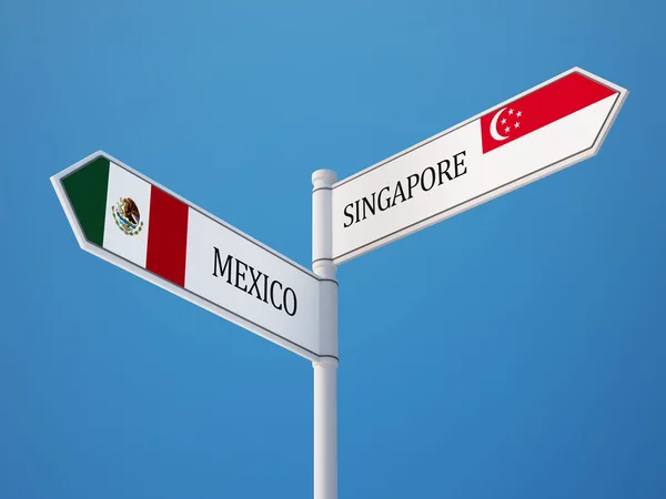 Singapur México Países firman concepto — Foto de Stock