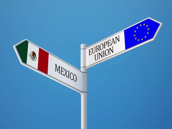 European Union Mexico Countries Sign Concept — Stock Photo, Image