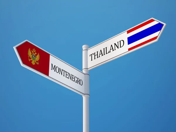 Thailand Montenegro Countries Sign Concept — Stock Photo, Image