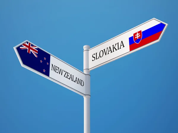 Slovensko Nový Zéland znamení příznaky koncept — Stock fotografie